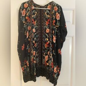 Vibrant Floral Open Front Kimono